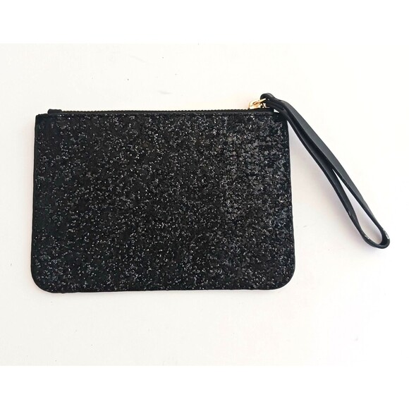 NEW Charlie Paige Blk Glitter Sparkle Wristlet Slim Pouch Zip Top 8X5 - Picture 4 of 6